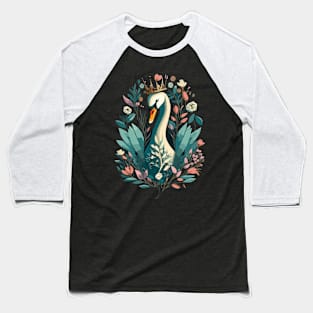 Swan's Floral Fantasy Baseball T-Shirt